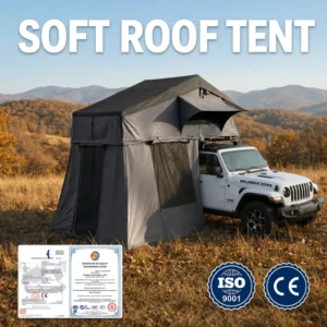 ENJOIN Four Season Waterproof Soft Shell Roof Top Tent with Quick Automatic Opening and Ladder Included for Outdoor Camping