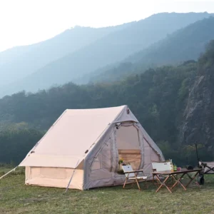 Four Season All Weather Canvas Camping Tent Double Layer Two Bedrooms Quick Setup Portable Hiking Tent for Outdoor Adventure