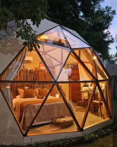 Four-Season Camping Tent Dome Shape One Bedroom 2 Persons PVC Material Glass Coating Prevent Mold Growth
