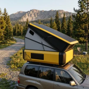 Four Season Car Roof Tent with Quick Automatic Opening Foldable Hard Shell Aluminum Alloy Scissor Lift & Pop Up Features