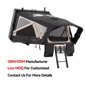 Four Season Car Rooftop Tent 4X4 Aluminium Alloy Hard Shell >3000mm Waterproof One Bedroom Camping