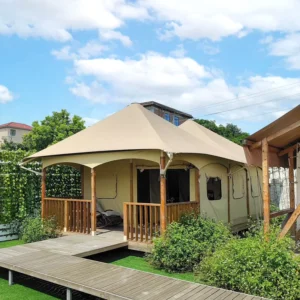 Four-Season Double-Layer Steel Frame Camping Tents UV Protection Tropical Weather Hotel Resort Glamping Event Use