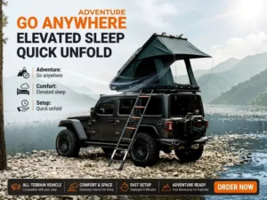 Four Season Roof Top Tent Hard Shell Aluminum Honeycomb Insulated Lightweight 3-4 Person Quick Automatic Rooftop Tent
