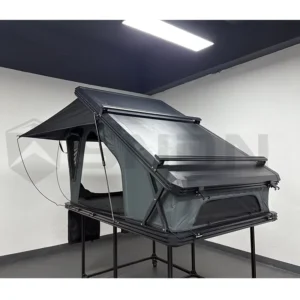 Four-Season Truck Car Rooftop Tent X-Hinge Camper Aluminum Hard Shell Canvas Foldable Easy-Install Outdoor Camping 2-3 Person