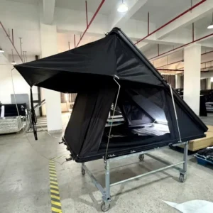 Four Season Ultra thin Aluminum Hardshell Double Layer Waterproof Canvas Cotton Car Rooftop Tent Quick Automatic Opening Outdoor