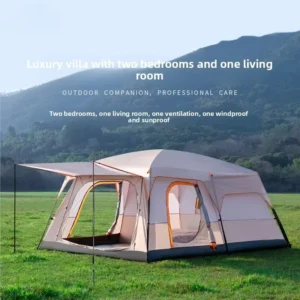 Four season Outdoor Glamping Camping Tents 2 Rooms 1 Hall With Awning Waterproof