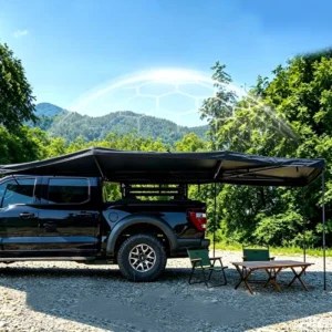 Four-season Outdoor Rooftop Camping Tent Side Canopy Aluminum Frame Windproof Waterproof 360-Degree Fan-Shaped Design Oxford