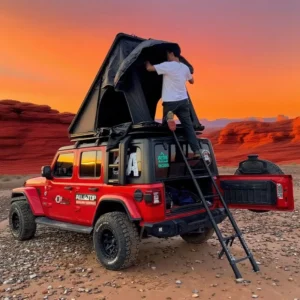 Four-season Waterproof Rooftop Tent, Aluminum Alloy Hard Shell, Oxford Fabric, >3000mm, One Bedroom