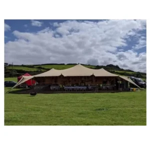 Free Customized Large-size Double-sided PU Mixed PVC-coated Four-way Elastic Heavy-duty Stretch Tent for Four-season Weddings