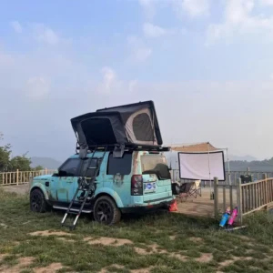 Free Standing Car Roof Tent Sunshade Automatic Features 5m 2 Person SUV 6m Larger Vehicles Oxford Polyester Fabric Single Summer