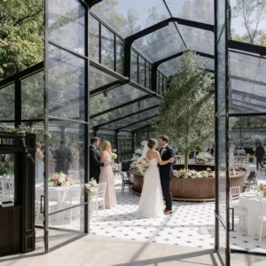 French Style Garden Glass Conservatory Tent Luxury Atrium Marquee Church Wedding Reception Party Hall