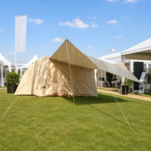 Frontier Inflatable Cabin Shelter 420D Oxford 396x270x200cm Khaki PVC Airbeam Glamping Factory