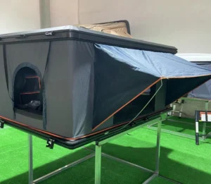 Full Aluminum Black Hard Shell Vertical Pop up Rooftop 280g Polycotton Waterproof Car Roof Tent for SUV Jeep Off Road Camping