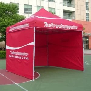 Full-Color Printed Pop-Up Advertising Event Tent With Full Backwall and Half Walls for Outdoor Trade Shows