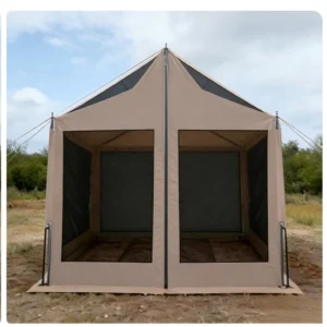 Full Mesh Camping Shelter Tent Blackout-Coated Screen House Windproof Rainproof Tent for Family Glamping