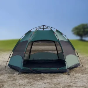 Fully Automatic Double Layer Hexagonal Four-Season Fiberglass Lightweight Tent 3-4 People Summer Outdoor Camping