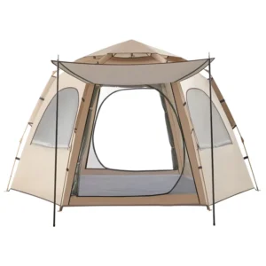 Fully Automatic Hexagonal Four-Season Tent Fiberglass Poles Waterproof Sun-Proof Quick Setup for Park Camping