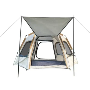Fully Automatic Outdoor Double-Layer Hexagonal Tent, Oxford, Quick Setup, One Bedroom, 4-Season, 4-6 Person