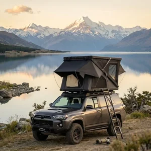 Fully Automatic Quick deployment Waterproof Sun proof Four season Double layer Z shaped Aluminum Alloy Triangular Rooftop Tent