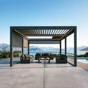 Fully Automatic Terrace Roof Retractable Sliding Folding Motorized Louvered Waterproof Aluminum Gazebo Outdoor Canopy Pergola