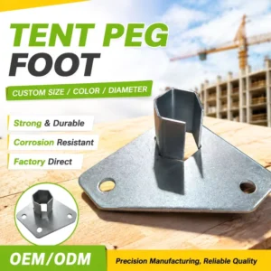 Galvanized Steel Tent Pole Base Plate Heavy-Duty Outdoor Canopy Tent Leg Fixing Support Base Factory OEM Supply