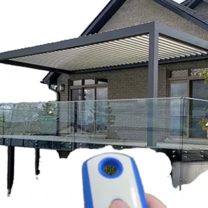Garden Aluminum Pergola Motorized Louvered Roof Patio Cover Gazebo Arches
