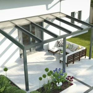 Garden Gazebo Aluminum Louver Roof Motorized Outdoor Waterproof Pavilion