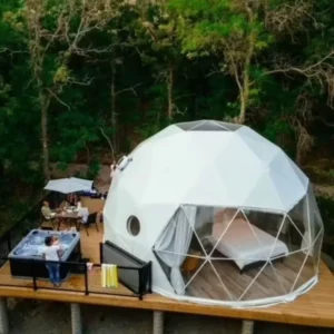 Garden Igloo Dome Tent, Steel Frame, Double Layer, 850g/sqm PVC Fabric, Four-Season, for Glamping Events and Parties
