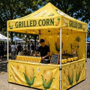 Gazebo Canopy Tent 10*10ft Foldable Retractable Aluminum Frame Oxford Fabric Custom Logo Printed Waterproof Windproof Tradeshow