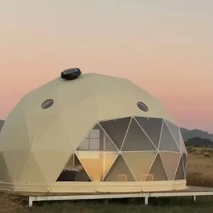 Geodesic Dome Camping Tent for Outdoor Cinema with Soundproof Panels and AV Equipment Mounts