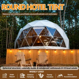 Geodesic Dome Hotel Glamping Tent House for Desert Camping with Starry Sky Design