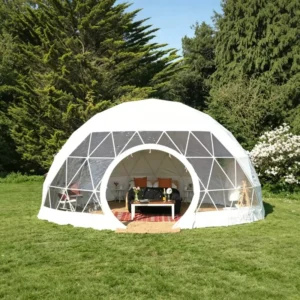 Geodesic Dome Tent 3-10m Custom PVC Waterproof Windproof with Glass Door for Glamping Resort Hotel Wedding Events