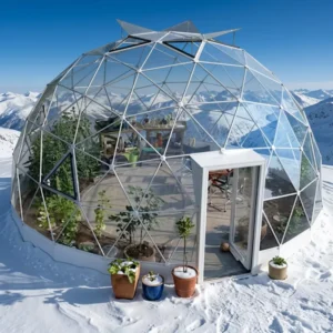Geodesic Dome Tent Glamping with Bathroom PVC Fabric Luxury Hotel Outdoor Waterproof Shelter