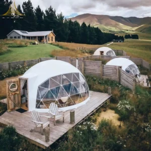 Geodesic Dome Tent Outdoor Igloo Glamping Tent With Bathroom