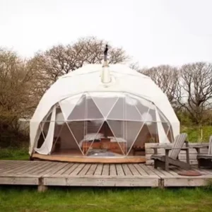 Geodesic Dome Tent Weatherproof PVC Cover UV Resistant Fire Retardant for Outdoor Restaurants