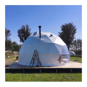 Geodesic Dome Tent with Bathroom Panoramic Window Resort Hotel Accommodation Outdoor Glamping Dome Tent