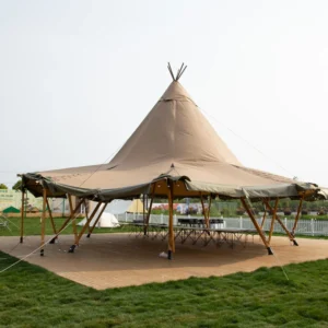 Giant Canvas Tipi Tent UV Resistant Sand proof Windproof Outdoor Marquee for Desert Dune Glamping Resort Safari Sunset Banquet