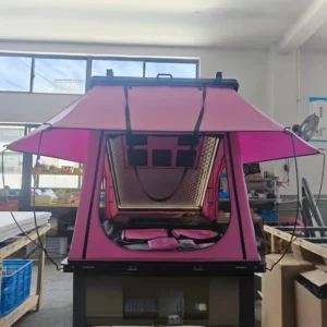 Girl Camping One Bedroom Aluminum Roof Top Tent Free Ladder Waterproof >3000mm Easy Mounting 210x132cm Pink Car