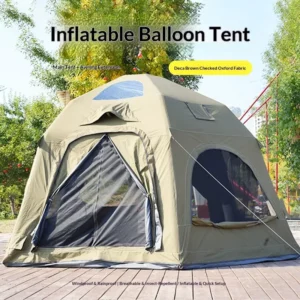 Glamping 4.5m Extendable Canopy >3000mm Waterproof PVC Oxford All Season Luxury Inflatable Camping Tent Triple Layer 20 Quick