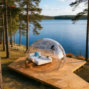 Glamping Dome House Geodesic Dome Tent With PC Transparent Roof