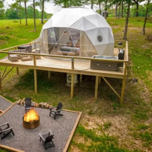 Glamping Dome Tent Igloos with Glass PVC Windows Domos Geodesico De Lujo