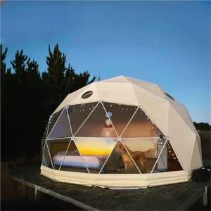 Glamping Dome Tent with Skylight and Ventilation, Multicolor, Windproof Wedding and Resort Tent