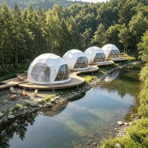 Glamping Geodesic Dome Tent Factory Price Windproof Anti UV Cabin for Outdoor Campsite Homestay