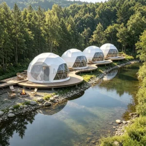 Glamping Geodesic Dome Tent Factory Price Windproof Anti UV Cabin for Outdoor Campsite Homestay