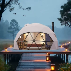 Glamping Geodesic Outdoor Dome Tents House With Bathroom for Resort Solution Domos Tienda De Lujo