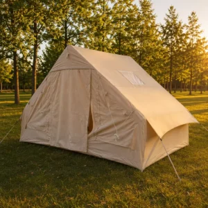 Glamping Inflatable Tent 6.3sqm Entry Level Single Door 210D Oxford Khaki Air Cabin Simple Assembly Budget Portable Camping Gear