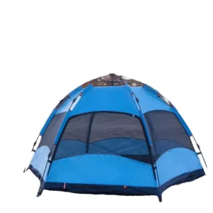 Glamping Instant Tent for 3-4 People, 60-Second Setup, Waterproof Pop-Up Hexagon Outdoor Shelter with Venting