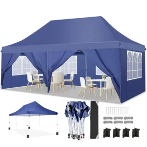 Glamping Rainproof Marquee Tent Custom Designed Tearproof Pop-up Canopy with Rain Cover for Party or Reception