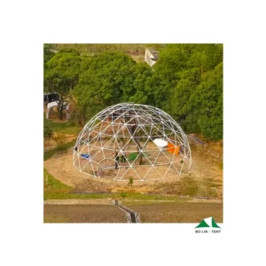 Glamping Tent Dome 4M 5M 6M 7M 8M Quick to Build Galvanized Steel Structure Frame Geodesic Dome Tent