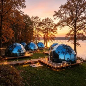Glass Dome Tent With Glass Door Snow Resistant Geodesic Factory Price for Campsite and Scenic Hotel Glamping